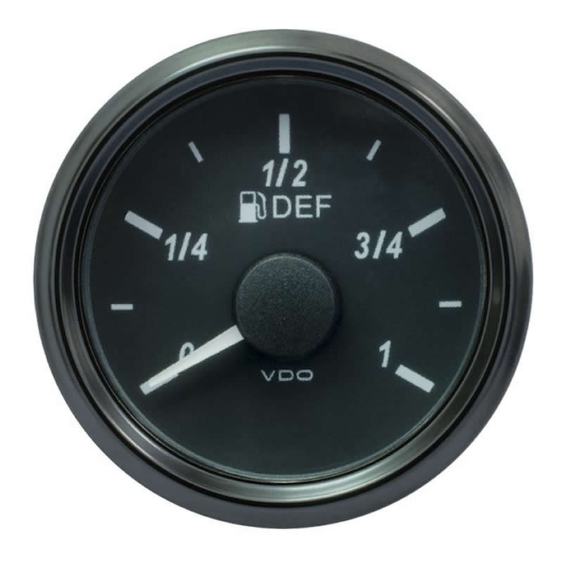 VDO SingleViu 0245 Adblue Level 3-180 Ohm Black 52mm White Lighted w Red Pointer gauge